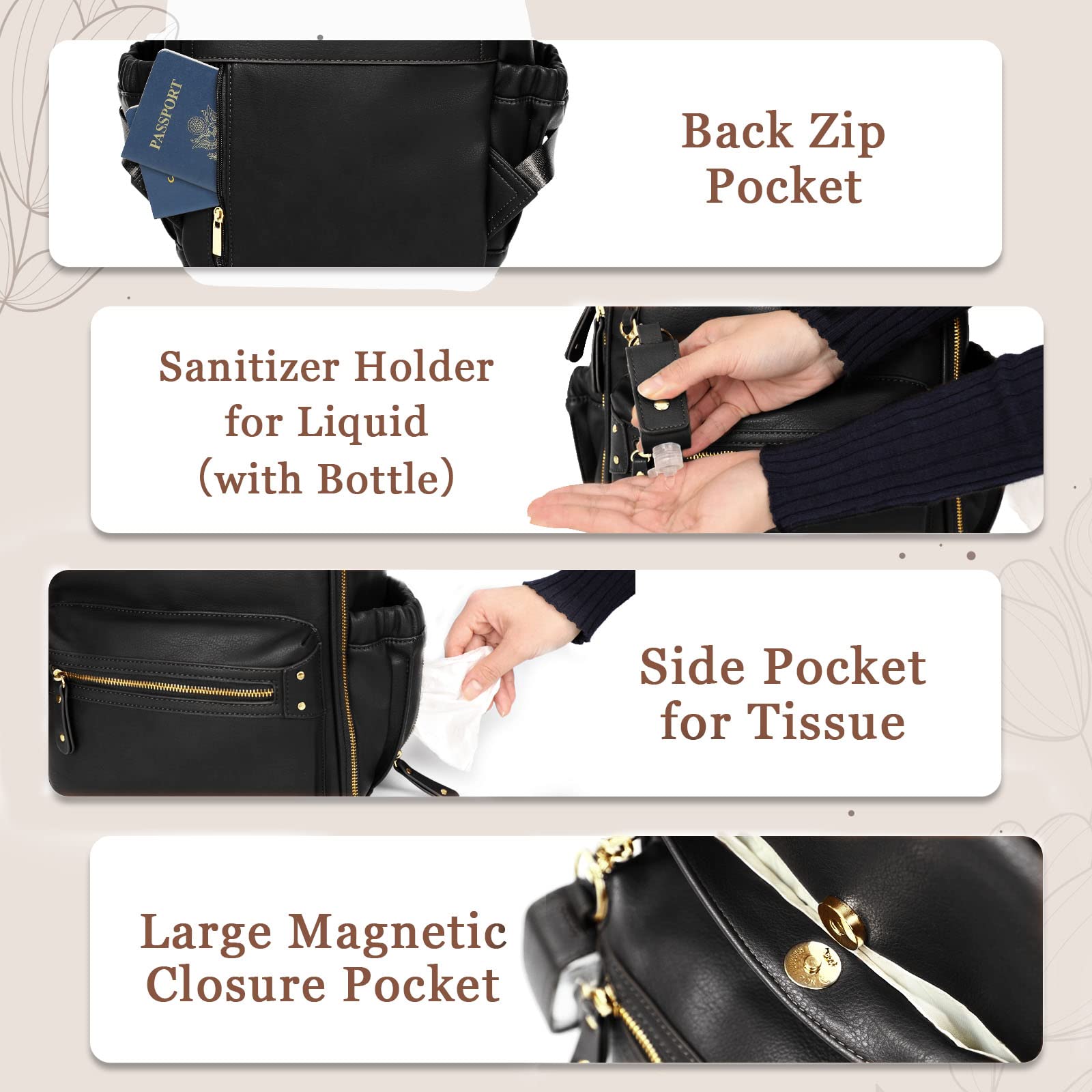 Mini Diaper Bag - Compact & Stylish Baby Essentials Organizer for On-the-Go Parents | Perfect for Travel, Shopping & Daily Outings