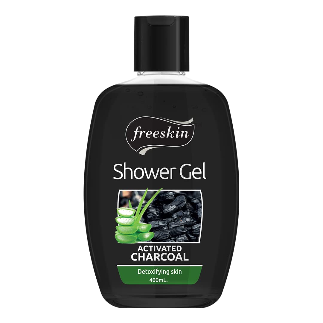 Freeskin Activated Charcoal Body Wash & Shower Gel - Paraben Free, Sulfate Free, Mineral Oil Free - 400ml Unisex Cleanser for Deep Pore Cleansing | Perfect for Detox, Acne-Prone Skin & Daily Shower Routine