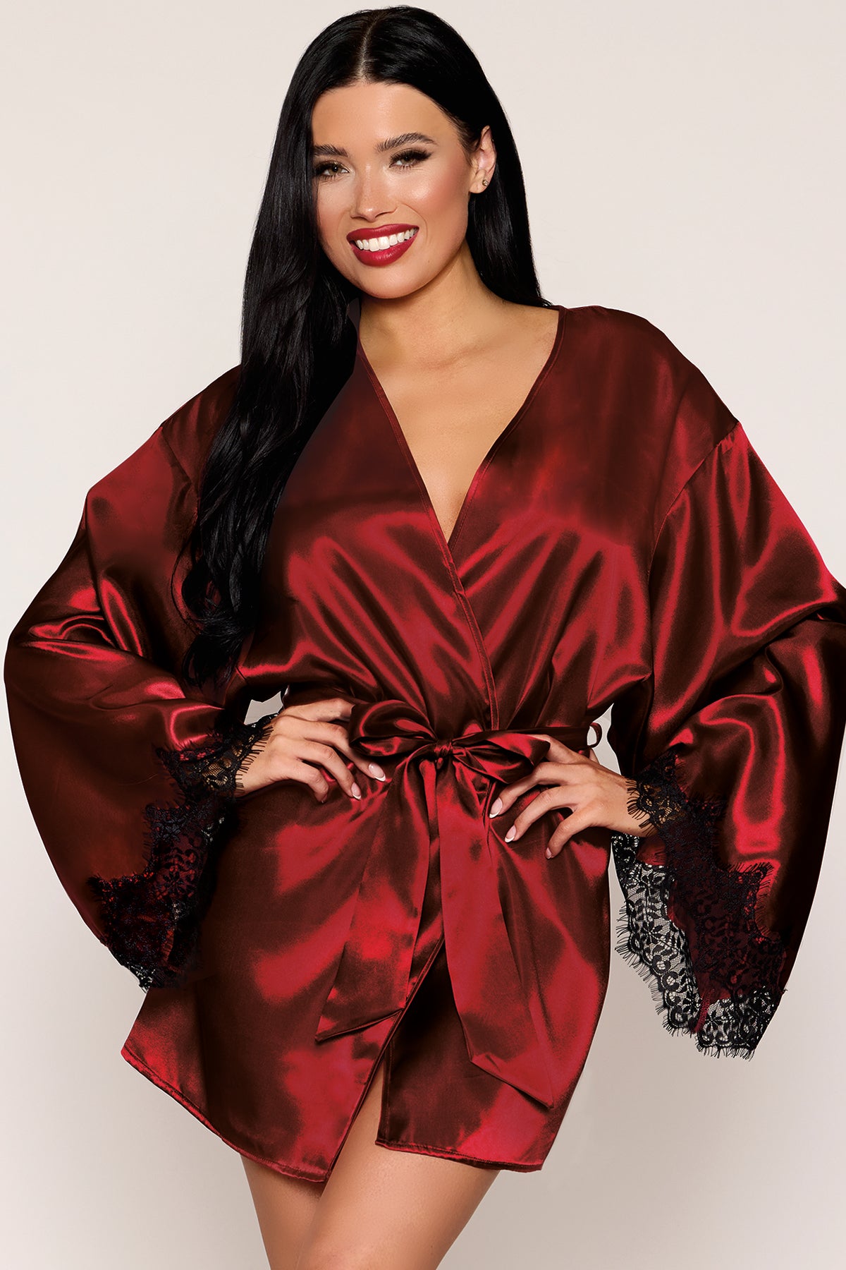 Elegant Open Back Satin Robe for Women - Soft & Luxurious Lingerie Nightgown - Perfect for Bridal, Boudoir, Honeymoon & Special Occasions