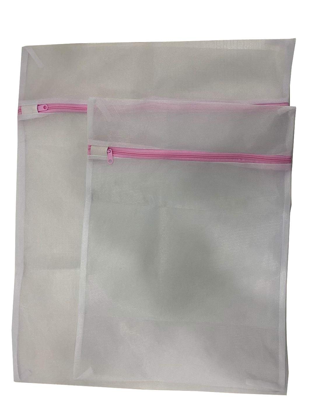 FM5 LE1 Mesh Laundry Bags with Zipper - 3 Pack Delicate Wash Bags for Lingerie, Socks, Baby Clothes, Sweaters & Stockings - Fine Hole Netting Protects Delicates in Washing Machine - Perfect for Travel, Gym & Home Laundry Organization