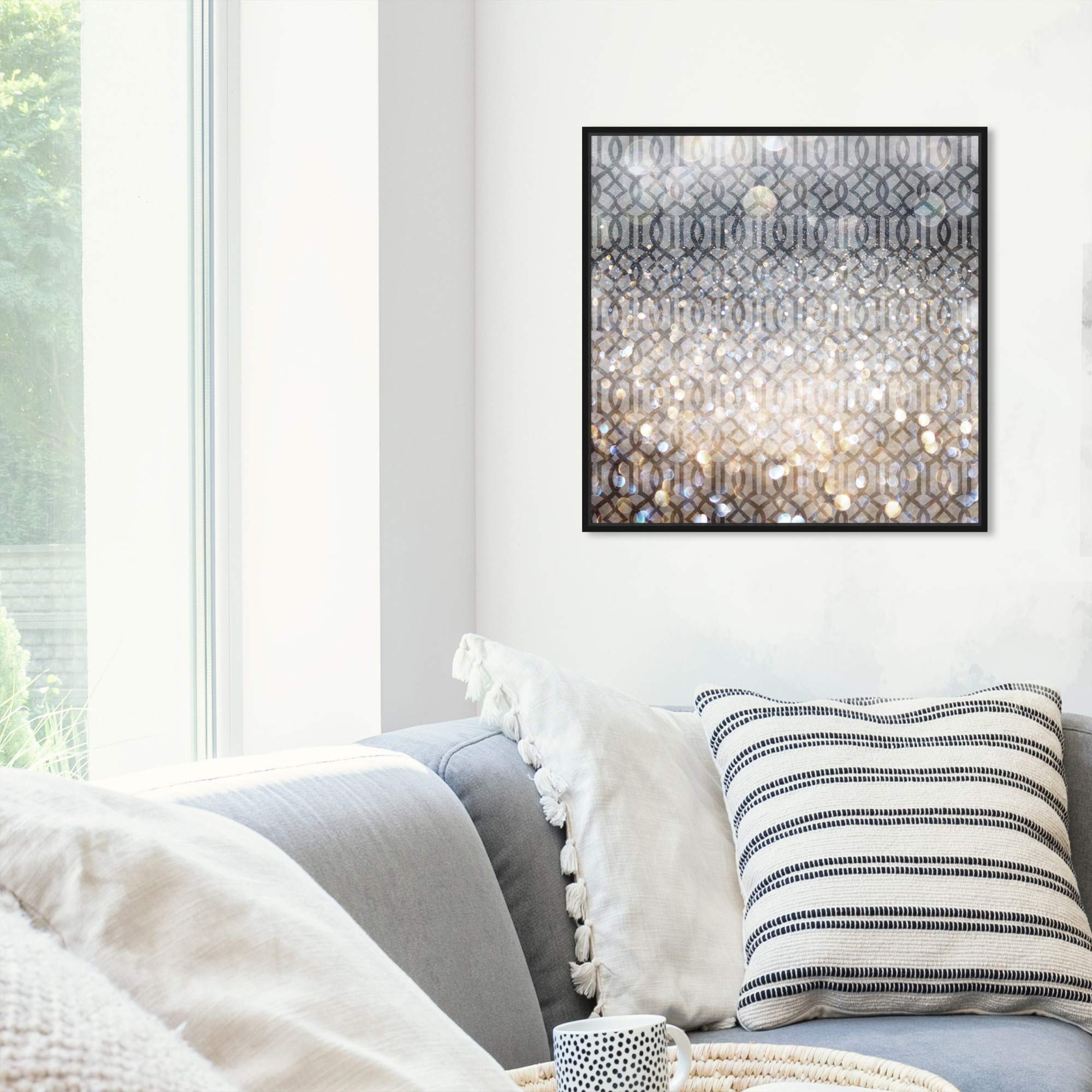 Abstract Framed Wall Art Canvas Prints - 'Floresque' Floral Patterns for Modern Home & Office Decor | Living Room, Bedroom, Dining Room Wall Decorations
