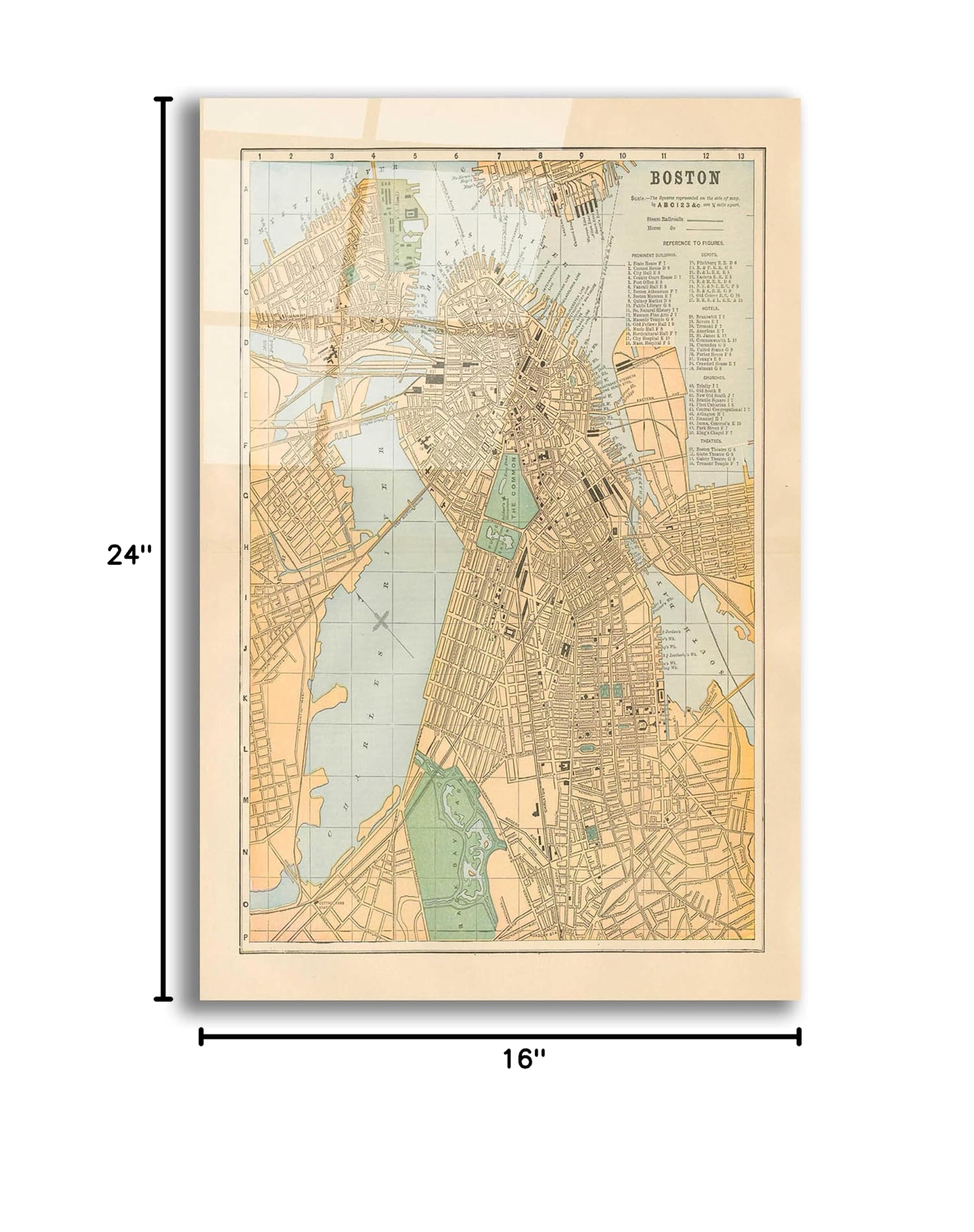 Wild Apple Portfolio 'Boston Map' Acrylic Glass Wall Art - 16