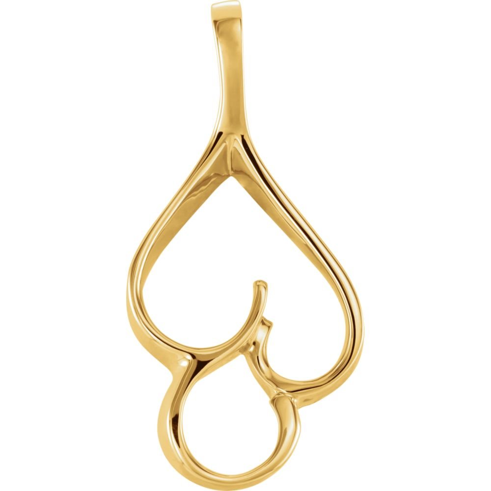 14K Yellow Gold Polished Pendant Necklace for Women - Elegant Fashion Jewelry Gift for Birthday, Anniversary & Special Occasions