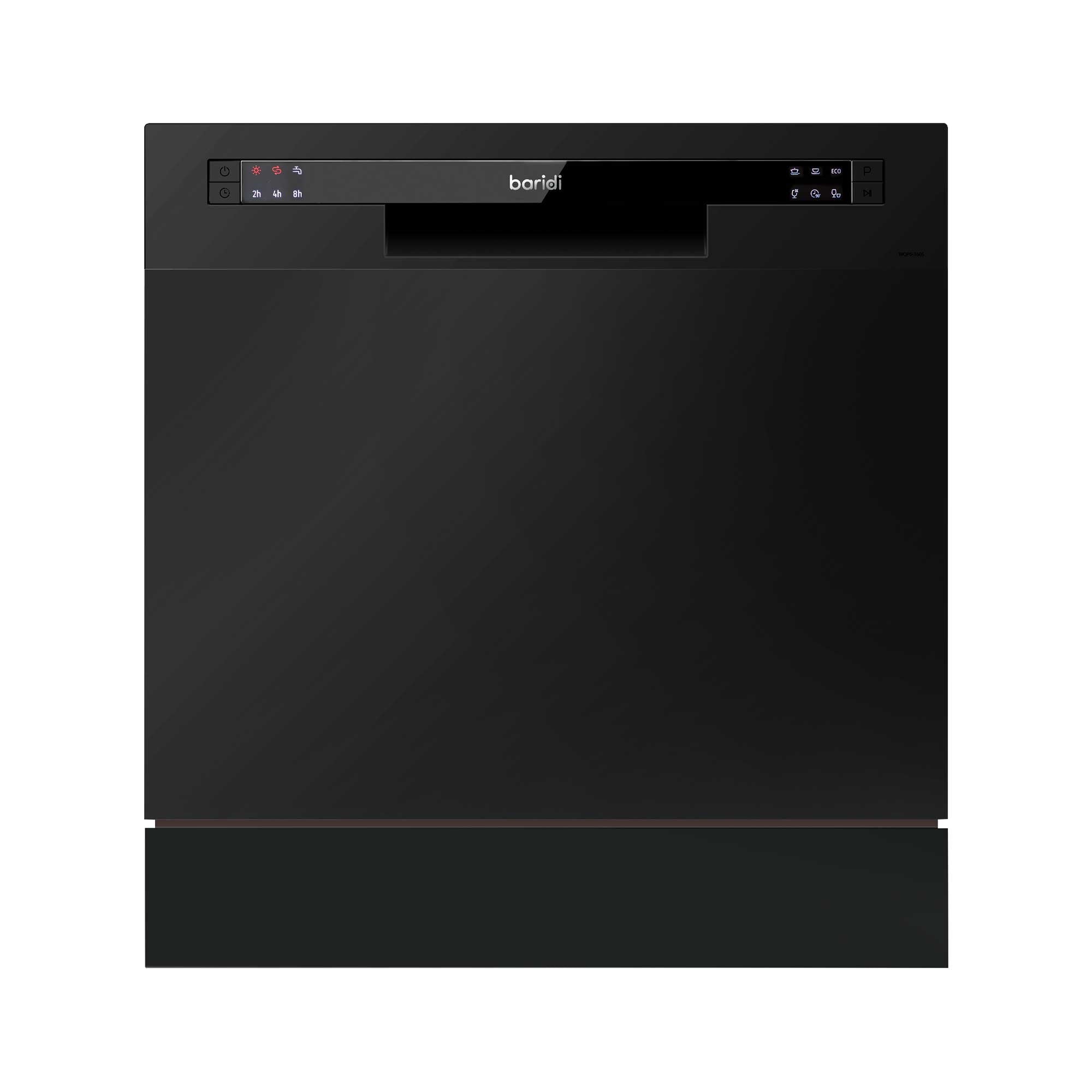Baridi Compact Tabletop Dishwasher - 8 Place Settings, 6 Wash Programs, Ultra Quiet (42dB), 8L Capacity in Sleek Black (Model DH88) | Perfect for Small Kitchens, Apartments, Dorms & RVs