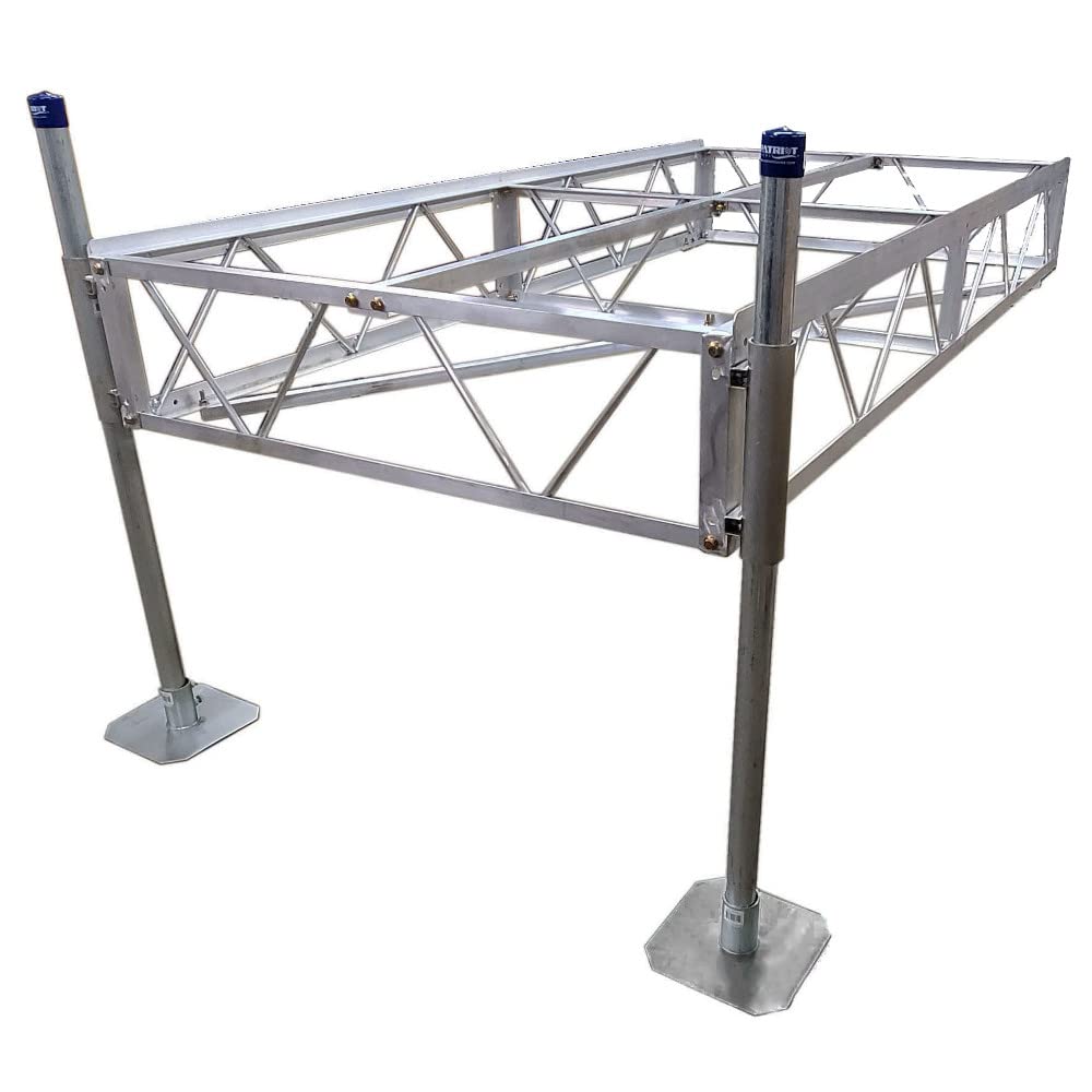 16ft Straight Dock with Brown Aluminum Deck Panels | Patriot Docks 10502 | Perfect for Lakeside, Marina & Waterfront Properties