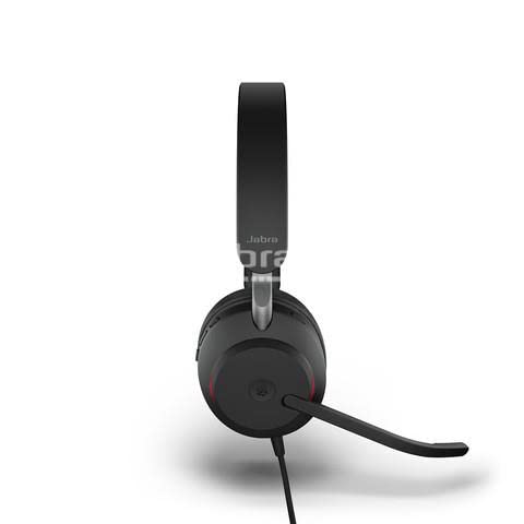 Jabra Evolve2 40 PC Headset - Noise Cancelling Microsoft Teams Certified Stereo Headphones with 3-Microphone Call Technology - USB-A Cable - Black - Perfect for Remote Work, Online Meetings, and Office Communication