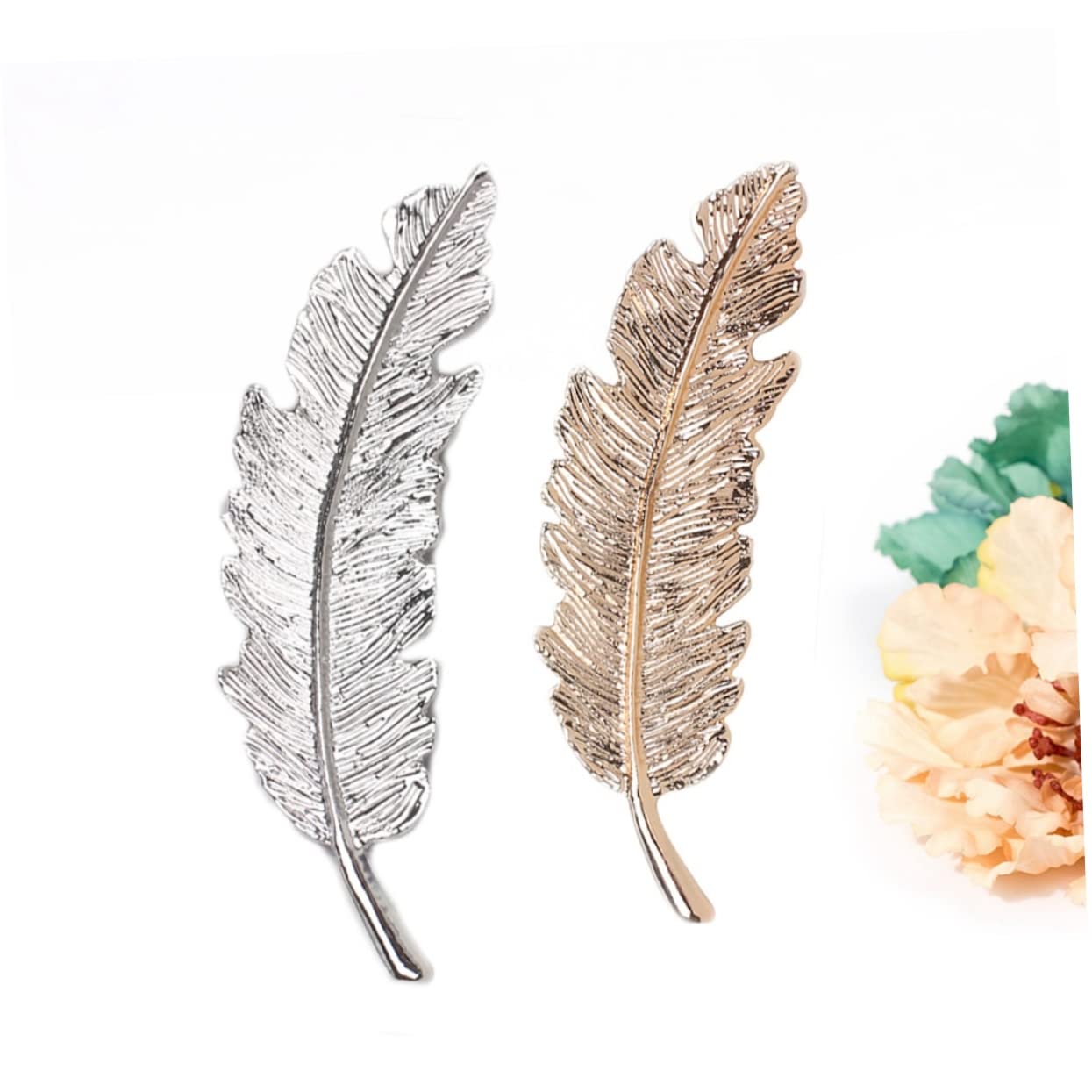 Beavorty Leaf Shaped Ponytail Holder - Alloy Hair Clip Barrette for Women & Girls (Golden/Silver) | Time-Saving Styling Tool for Work, Gym & Everyday Hairstyles