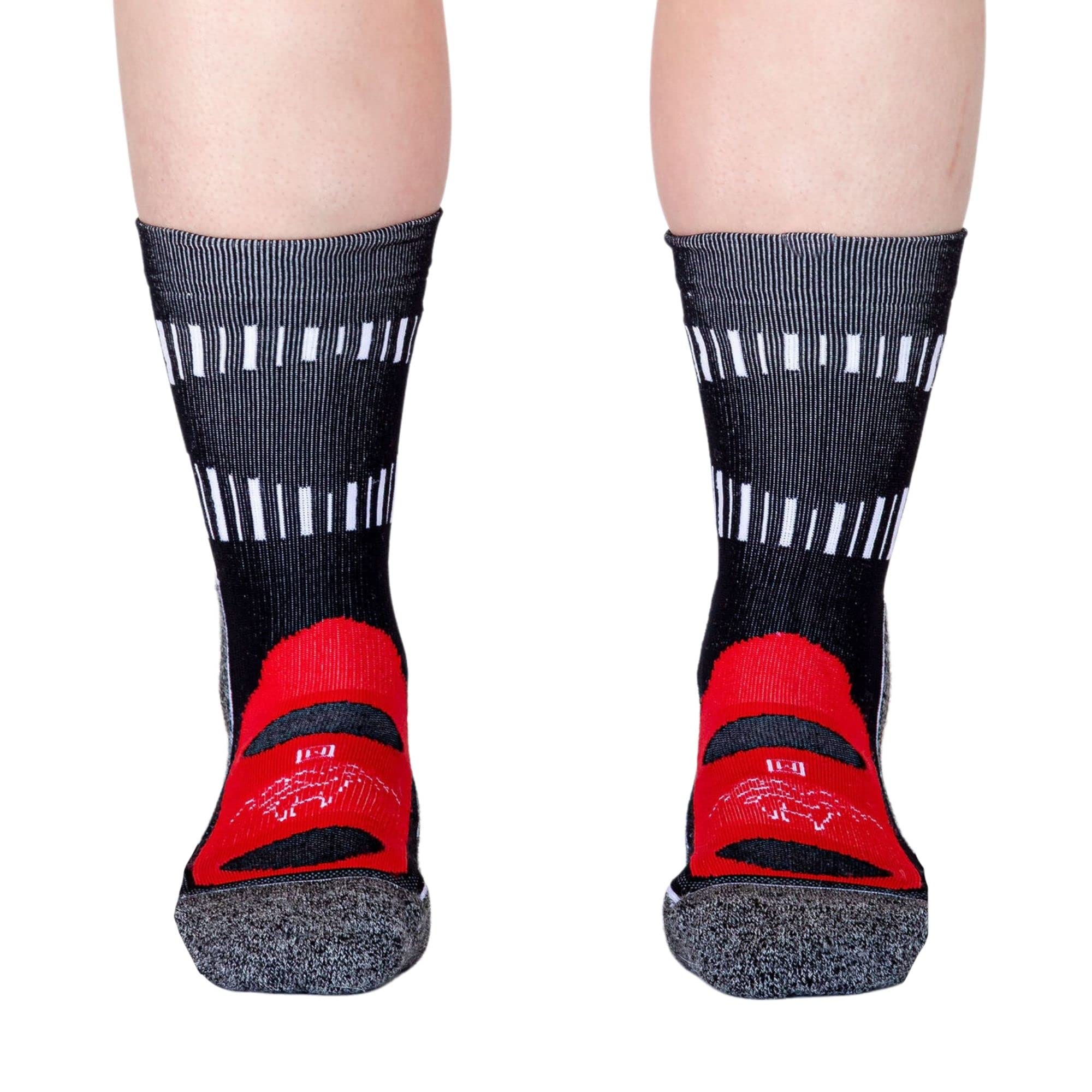 Premium Alpaca Hiking Socks for Men - Moisture Wicking, Comfort Control Mid Crew Socks (Blue, Large) - Perfect for Outdoor Adventures, Camping & Trail Running - Size Women 10-12 / Men 9-11