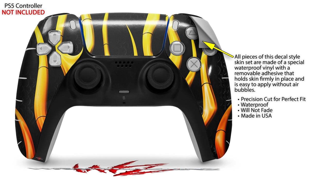 PS5 DualSense Controller Skin Wrap - Metal Flames Design for Gaming Protection