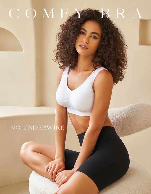 SIMIYA Women's Seamless Wireless Yoga Sports Bra - Comfortable Stretchy Workout Bra with Removable Pads for Running, Gym, Fitness & Active Lifestyle