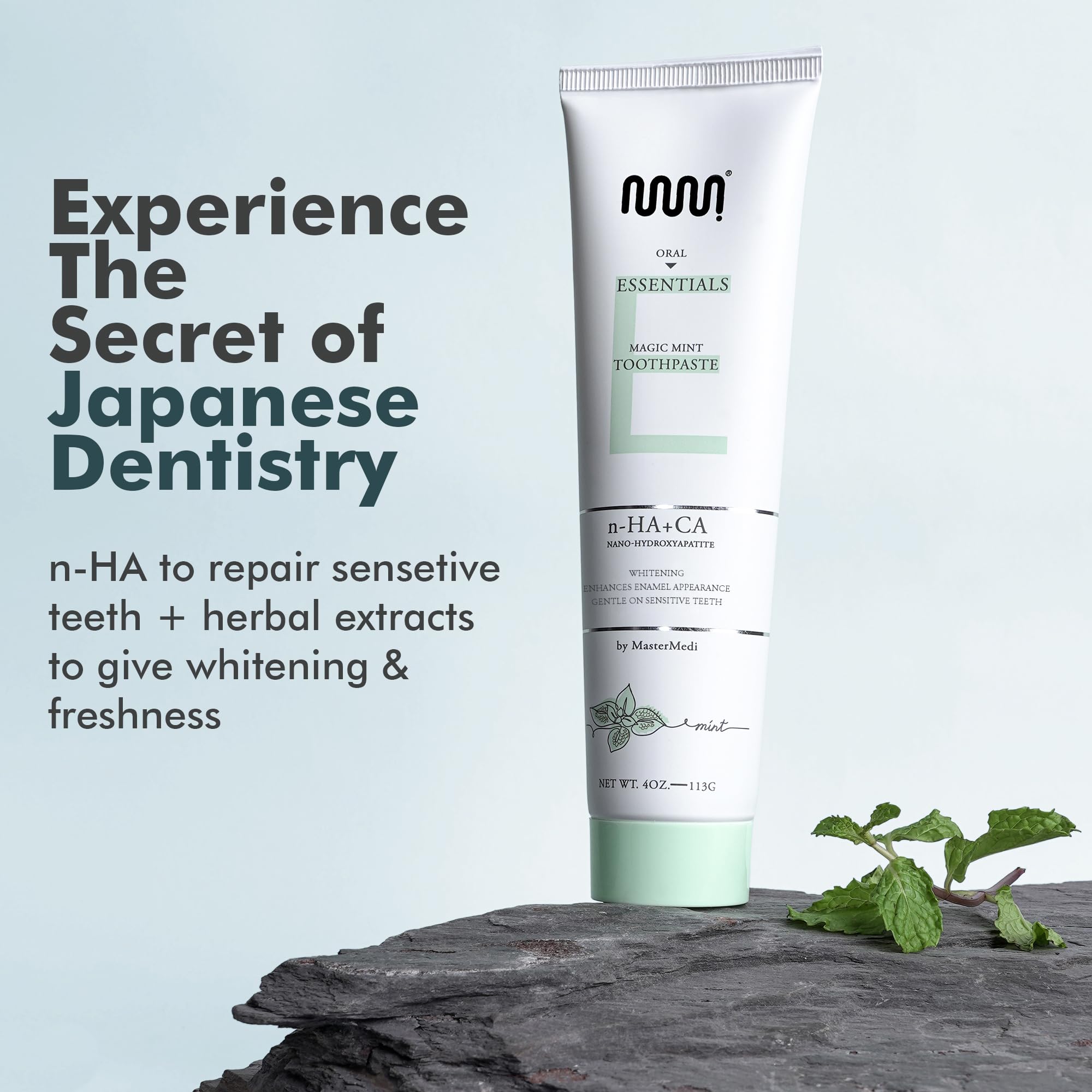 Fluoride-Free Nano Hydroxyapatite Toothpaste for Remineralization, Sensitive Teeth & Whitening | SLS-Free, Dentist Recommended | Anti-Plaque Formula | Magic Mint Flavor (4oz, 3-Pack) – Ideal for Daily Oral Care & Enamel Repair
