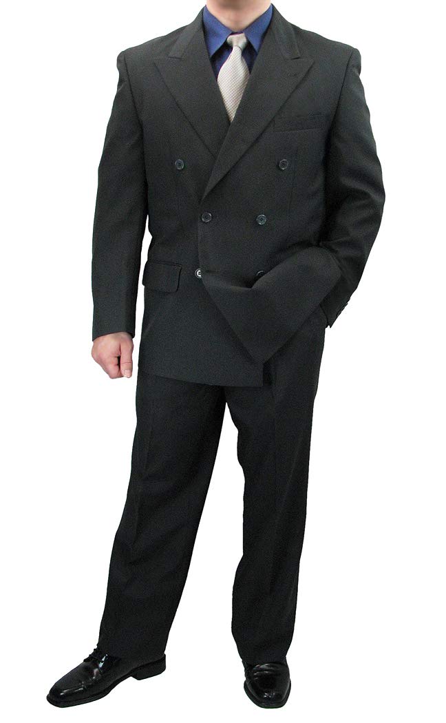 Premium Sharp Hand Tailored 2-Piece Men's Double Breasted Suit Set with 1 Pair of Dress Socks - Formal Business Attire for Weddings, Interviews & Special Occasions