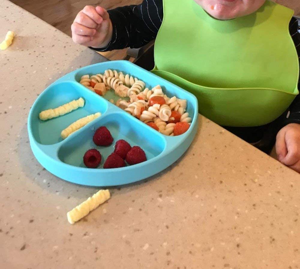 Non-Slip Silicone Baby Plates - BPA Free Suction Bowls for High Chairs & Tables - Toddler Mealtime Essentials