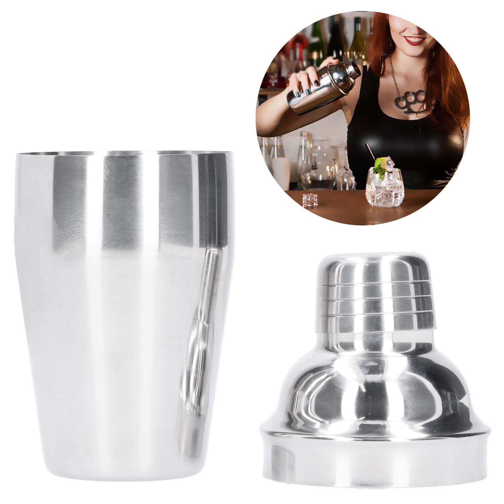 Premium 350ml Stainless Steel Cocktail Shaker - 3-Stage Bar Mixer with Food-Grade Safe Design for Bartenders & Home Use | Perfect for Mojitos, Martinis & Whiskey Sours