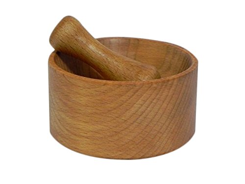 Premium Natural Wood Pestle and Mortar Set - Spice & Herb Grinder for Fresh Seasonings - Perfect for Crushing, Grinding Herbs, Spices, and Making Guacamole - Ideal for Home Kitchens, Restaurants, and Ayurvedic Medicine Preparation