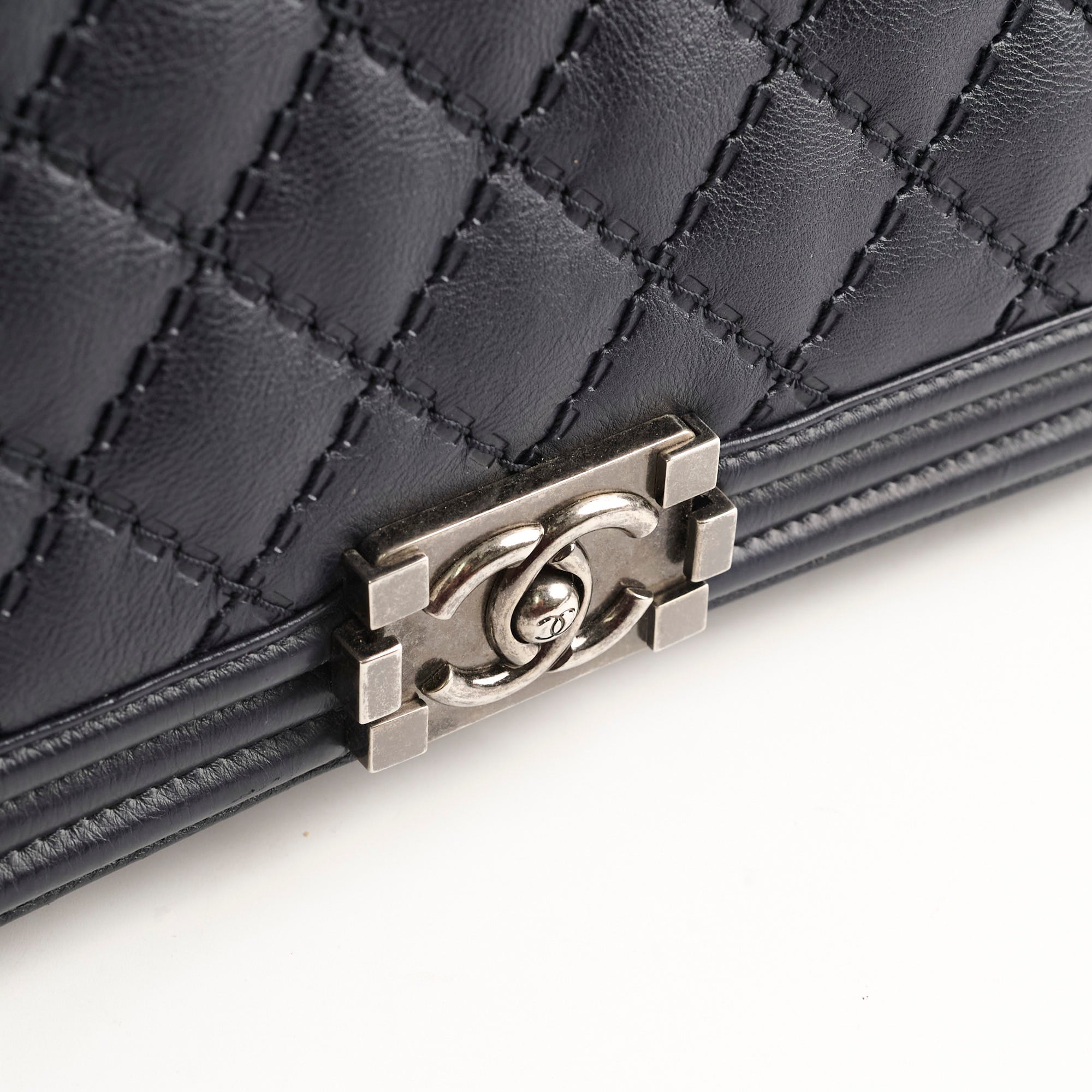 Chanel Boy 2-Way Chain Tote Bag in Navy Blue - Luxury Designer Handbag for Women, Perfect for Work, Travel & Evening Events