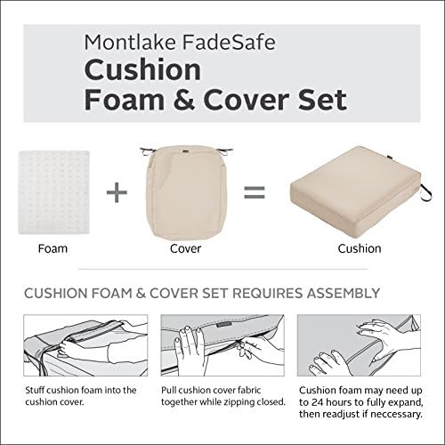 Classic Accessories Montlake 80x26x3 Inch Patio Furniture Cushion - Antique Beige, Perfect for Outdoor Chairs, Loungers, and Garden Seating
