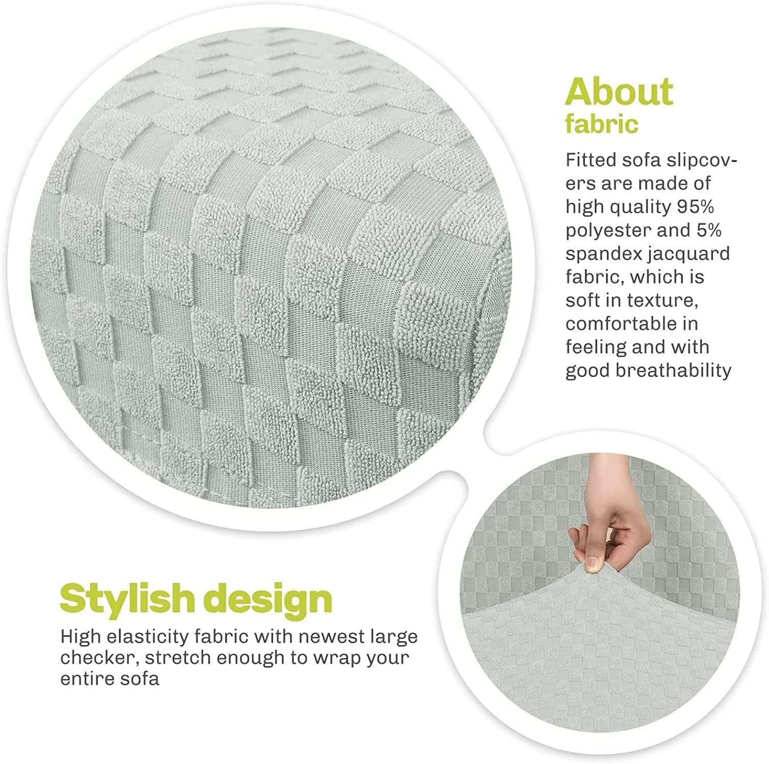 Stretch Square Ottoman Slipcover - Elastic Bottom Storage Stool Cover, Folding Footstool Protector for Living Room, Bedroom, and Office (Color: Gray)