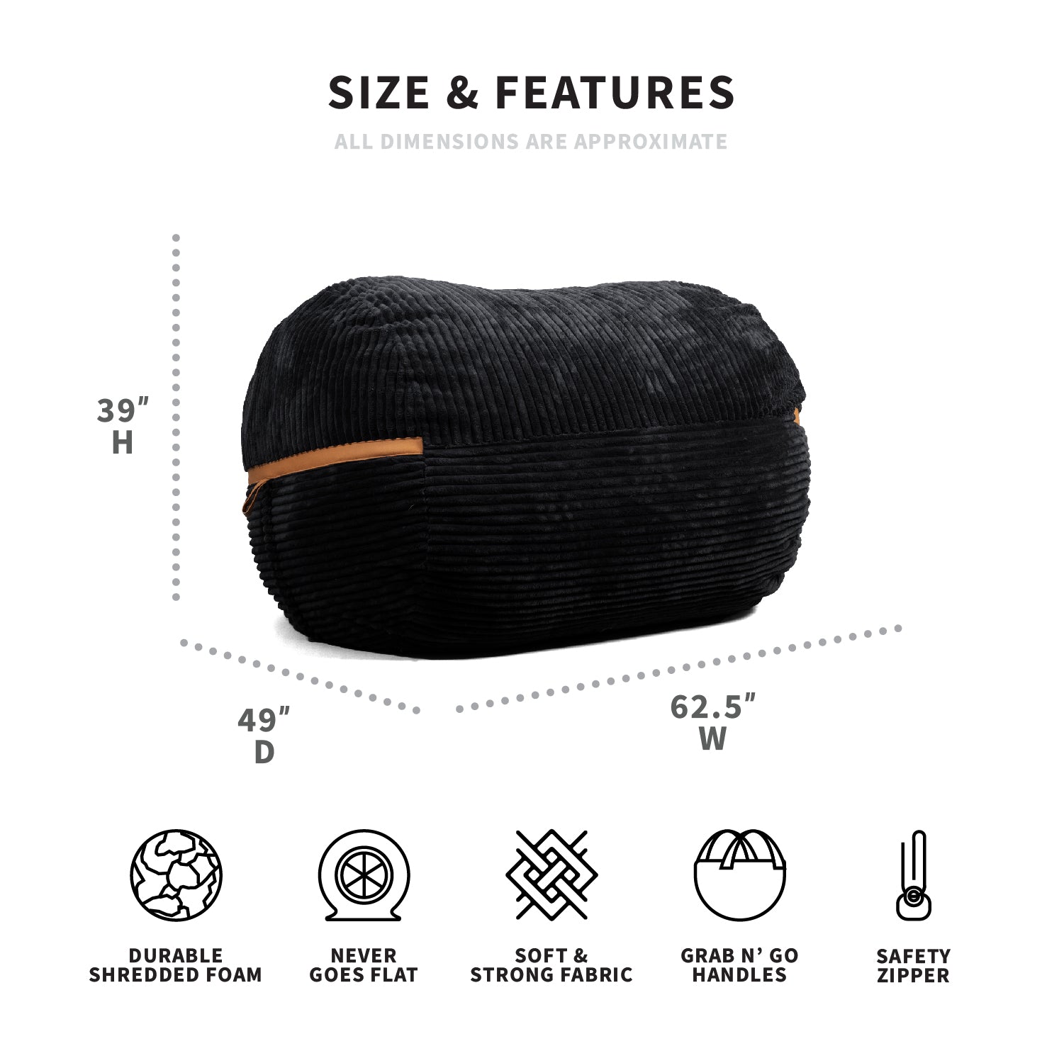 Fuf XL Dog Bed with Removable Washable Cover - Extra Large Orthopedic Pet Bed for Large Dogs, Waterproof & Chew Resistant - Perfect for Living Room, Bedroom or Kennel Use