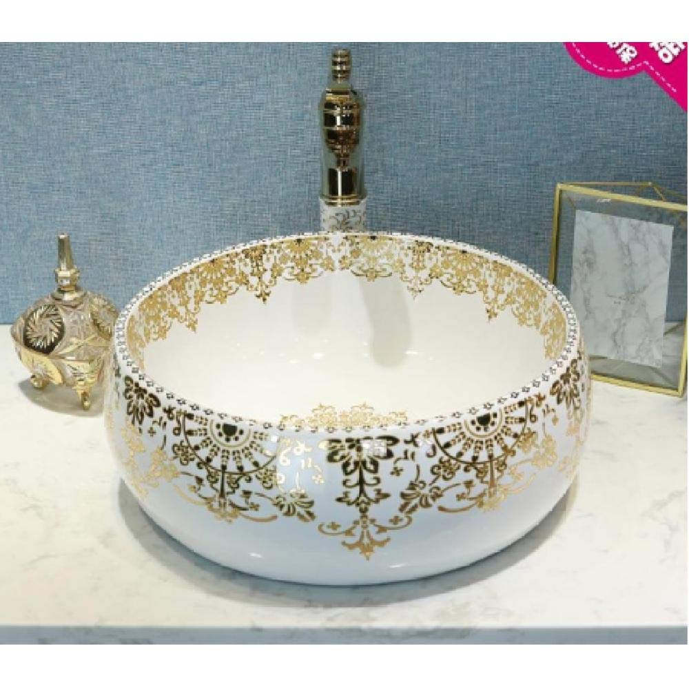 LEFEDA Ceramic Vessel Sink - Modern Art Handcrafted Bathroom Countertop Basin for Vanity, Washbasin with Overflow - Perfect for Powder Rooms, Guest Baths & Luxury Home Decor (White)