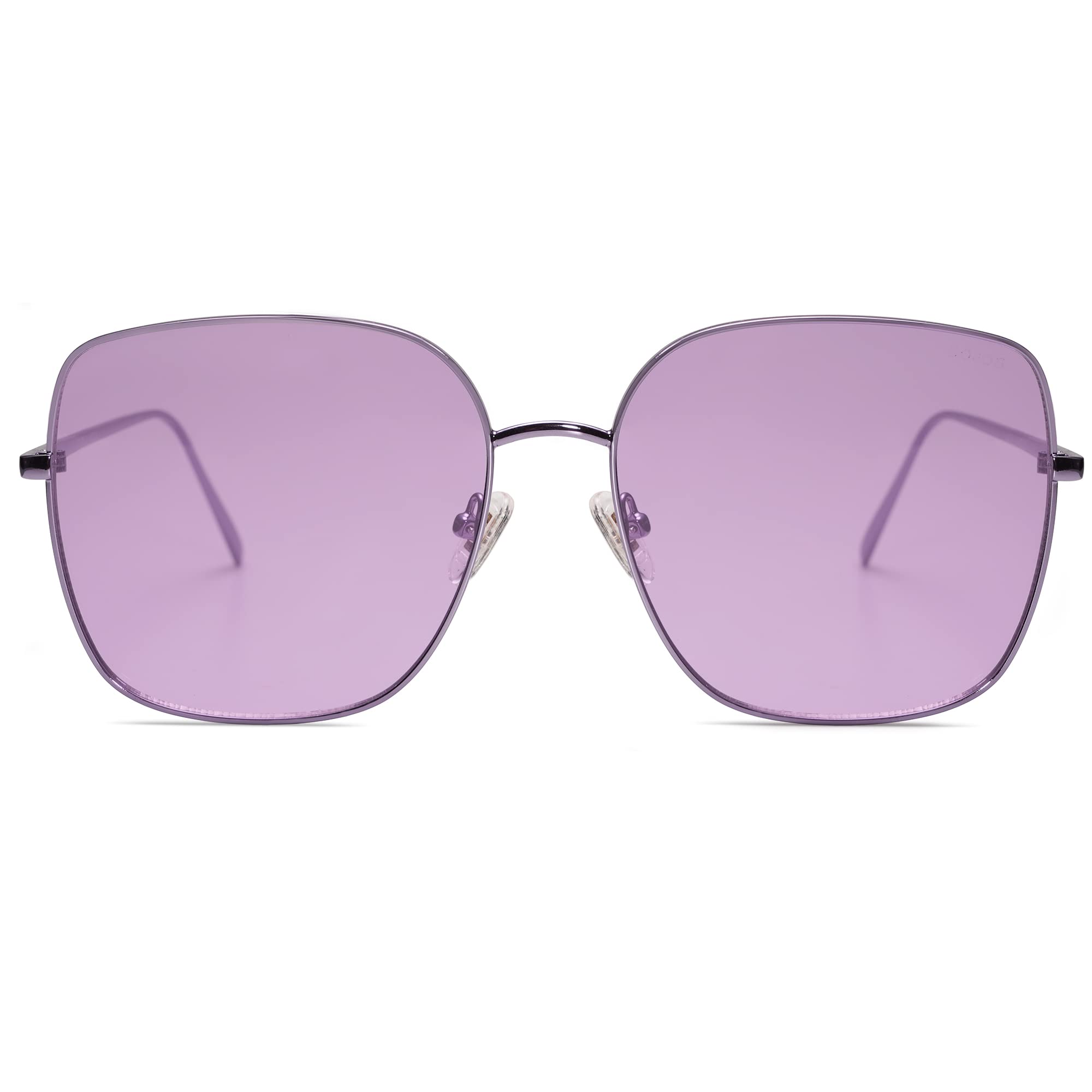 SOJOS Trendy Oversized Square Metal Frame Sunglasses for Women & Men - Retro Big Flat Lens UV400 Protection Unisex Shades SJ1146 | Perfect for Beach, Driving, and Outdoor Activities