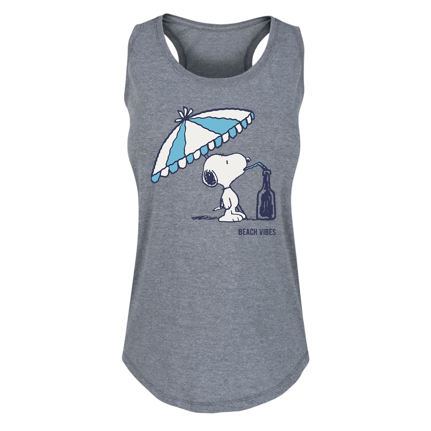 HYBRID APPAREL Peanuts Lazy Snoopy Women's Racerback Tank Top - Soft Cotton Blend Sleeveless Shirt for Casual Wear, Summer Outfits & Lounge