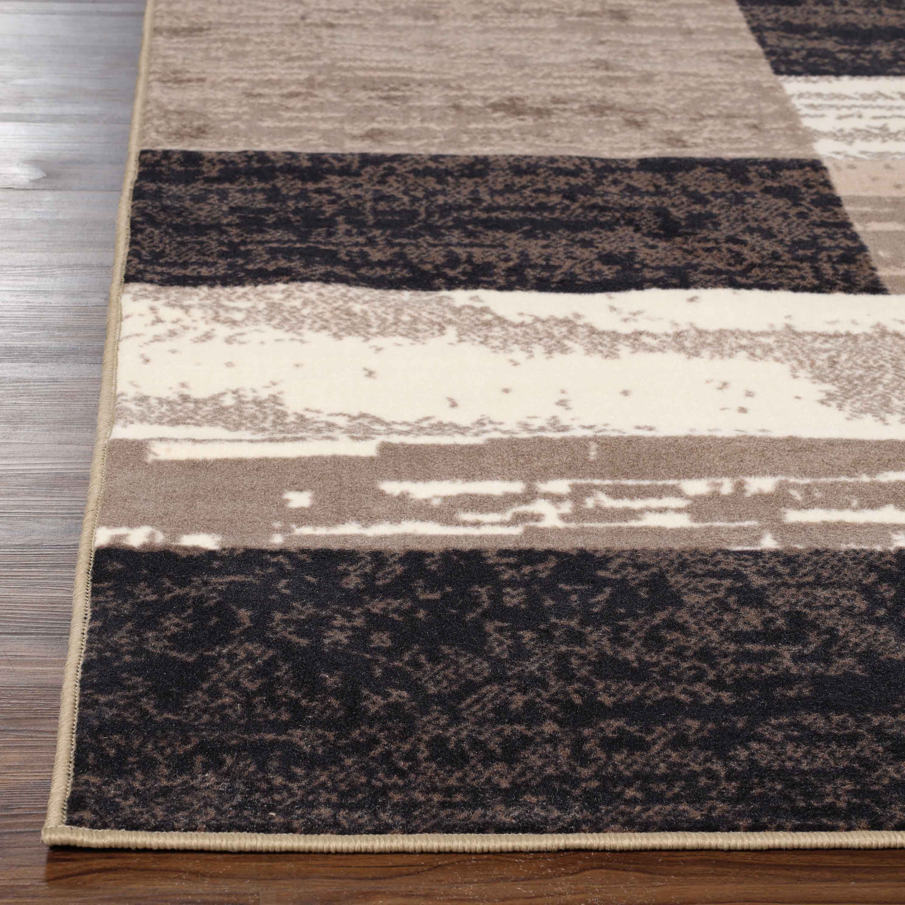 Stylish Rockwood Contemporary Geometric Patchwork Area Rug - Non-Slip Indoor Runner for Living Room, Bedroom & Office Decor