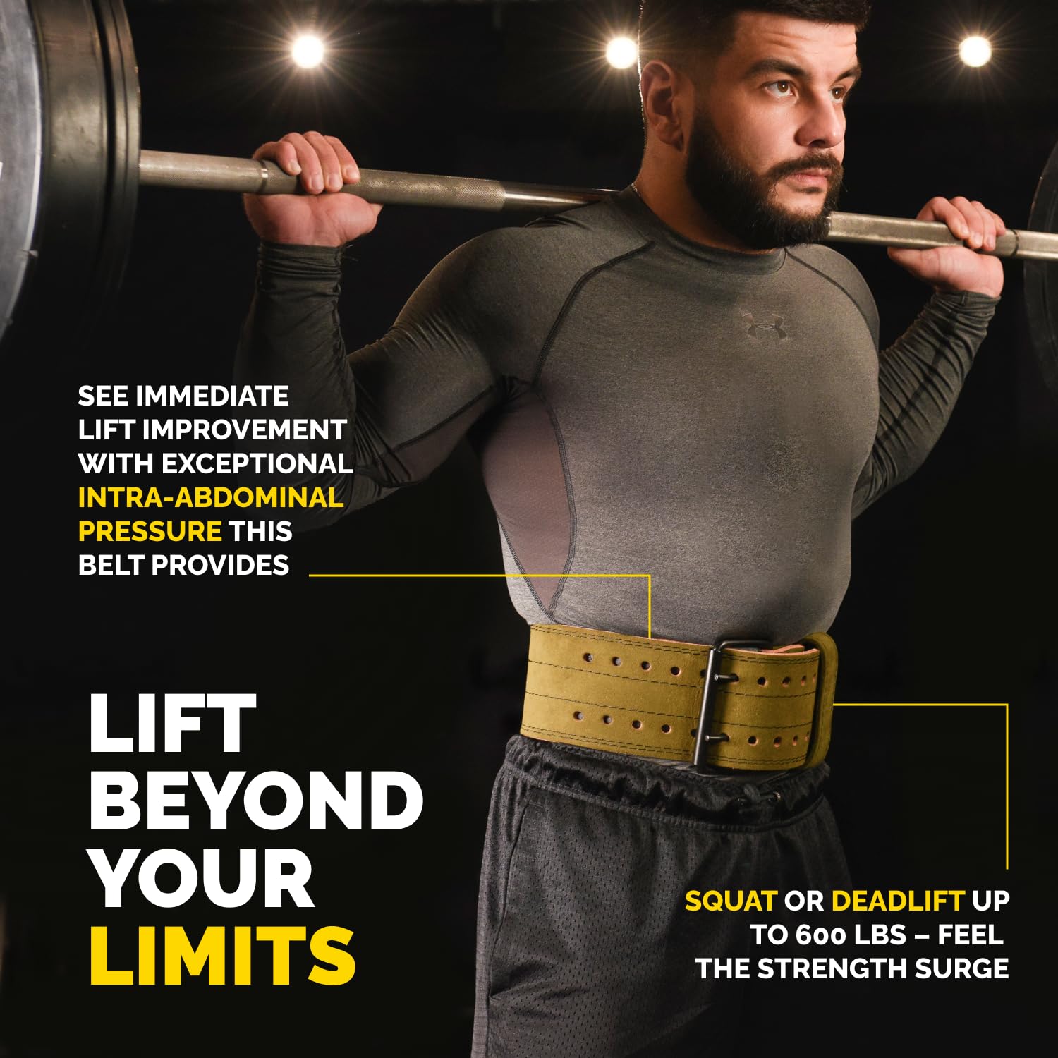 5MM Premium Weight Lifting Belt - 100% Genuine Leather Gym Belt for Men & Women - Comfortable Squat & Deadlift Support for Strength Training - Perfect for CrossFit, Powerlifting & Home Workouts