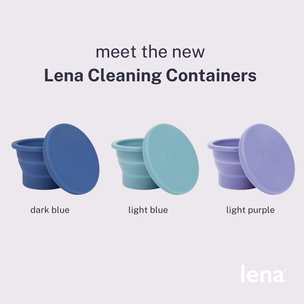Lena Menstrual Cup Sterilizer Case - Compact & Collapsible Silicone Container for Cleaning Period Cups & Menstrual Discs | Travel-Friendly, Home & Dorm Use | Feminine Hygiene Care in Dark Blue | Perfect for Traveling, Camping & On-the-Go Period Care