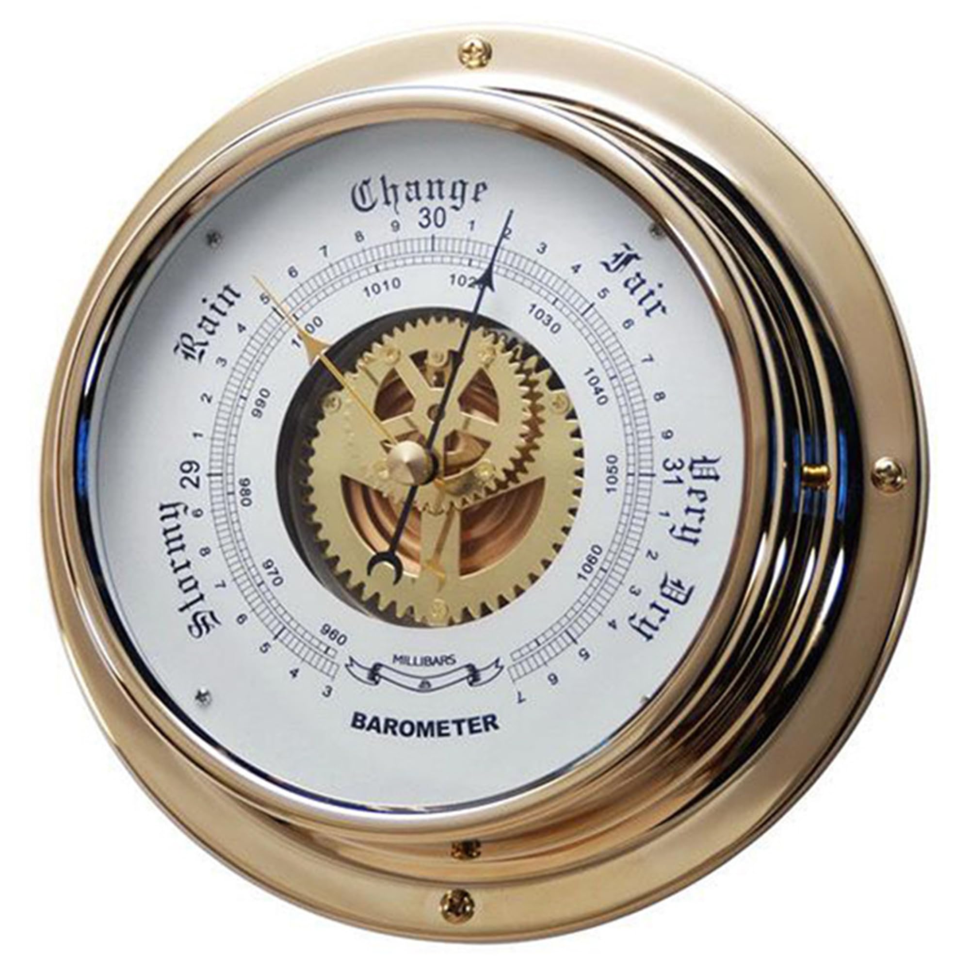 Premium Brass Barometer for Fishing & Sailing - 180mm/7.087