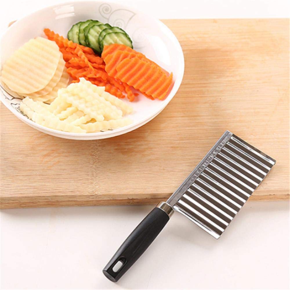 Premium Stainless Steel Wavy Potato Cutter - Effortless Potato Chips & Veggie Slicer for Crispy Snacks, French Fries & Salad Prep - Durable Kitchen Tool for Home Chefs & Restaurants