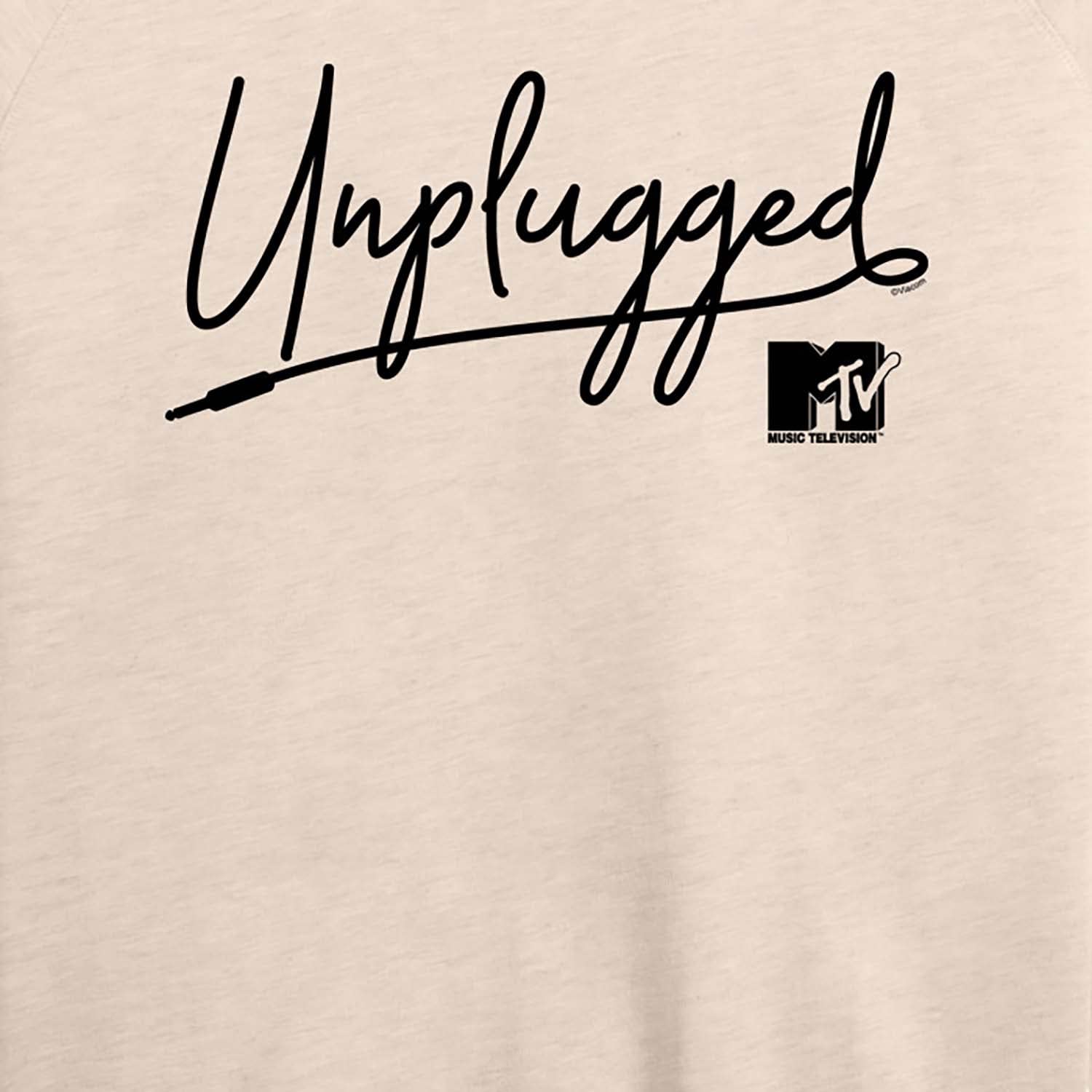 HYBRID APPAREL MTV Unplugged Women's Lightweight French Terry Pullover Hoodie - Soft Casual Sweatshirt for Music Lovers, Lounge Wear, Street Style