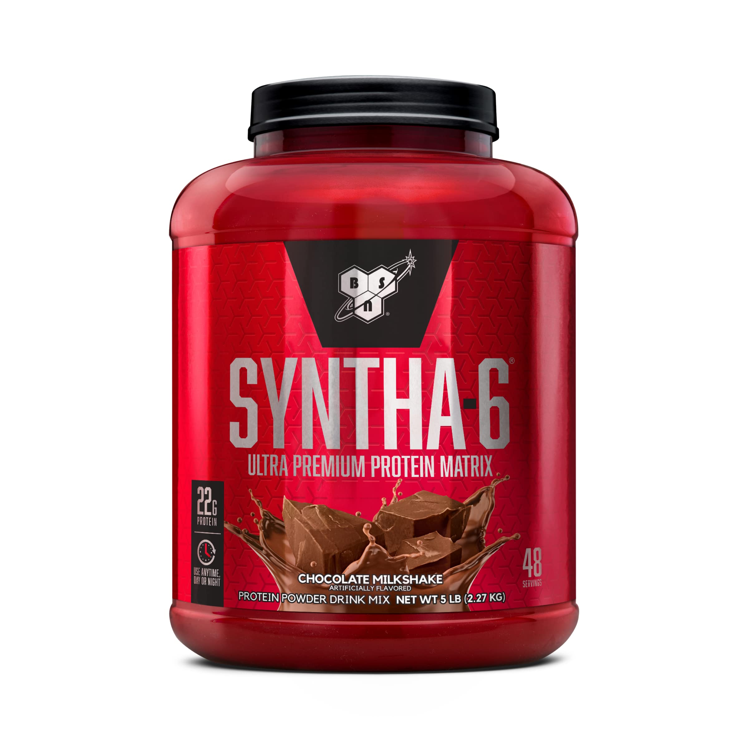 BSN SYNTHA-6 Whey Protein Powder with Micellar Casein & Milk Protein Isolate - Chocolate Milkshake Flavor, 48 Servings (Packaging May Vary) | Premium Muscle Recovery & Post-Workout Nutrition for Athletes & Fitness Enthusiasts