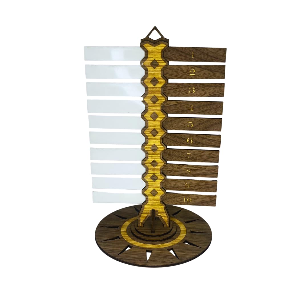 DND Dungeons & Dragons Initiative Tracker | Wooden Laser-Cut RPG Turn Counter with 20 Tabs | Tabletop Game Accessory for Combat Tracking | Made in USA | Perfect for D&D 5e Campaigns and RPG Sessions