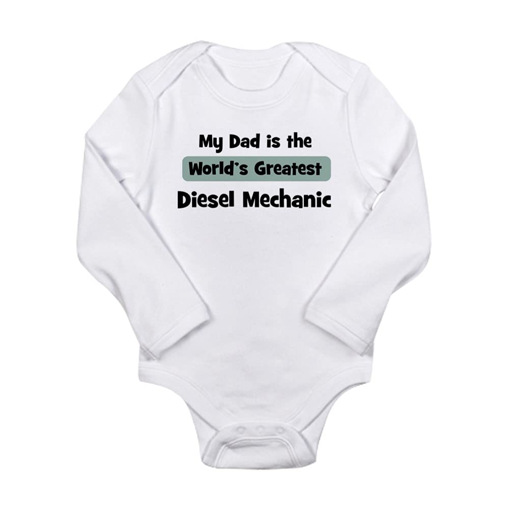 Diesel Mechanic Baby Bodysuit - Funny Automotive Work Jumpsuit Onesie for Infants & Toddlers - Perfect for Car Lover Dads, Mechanic Apparel, and Garage-Themed Baby Showers