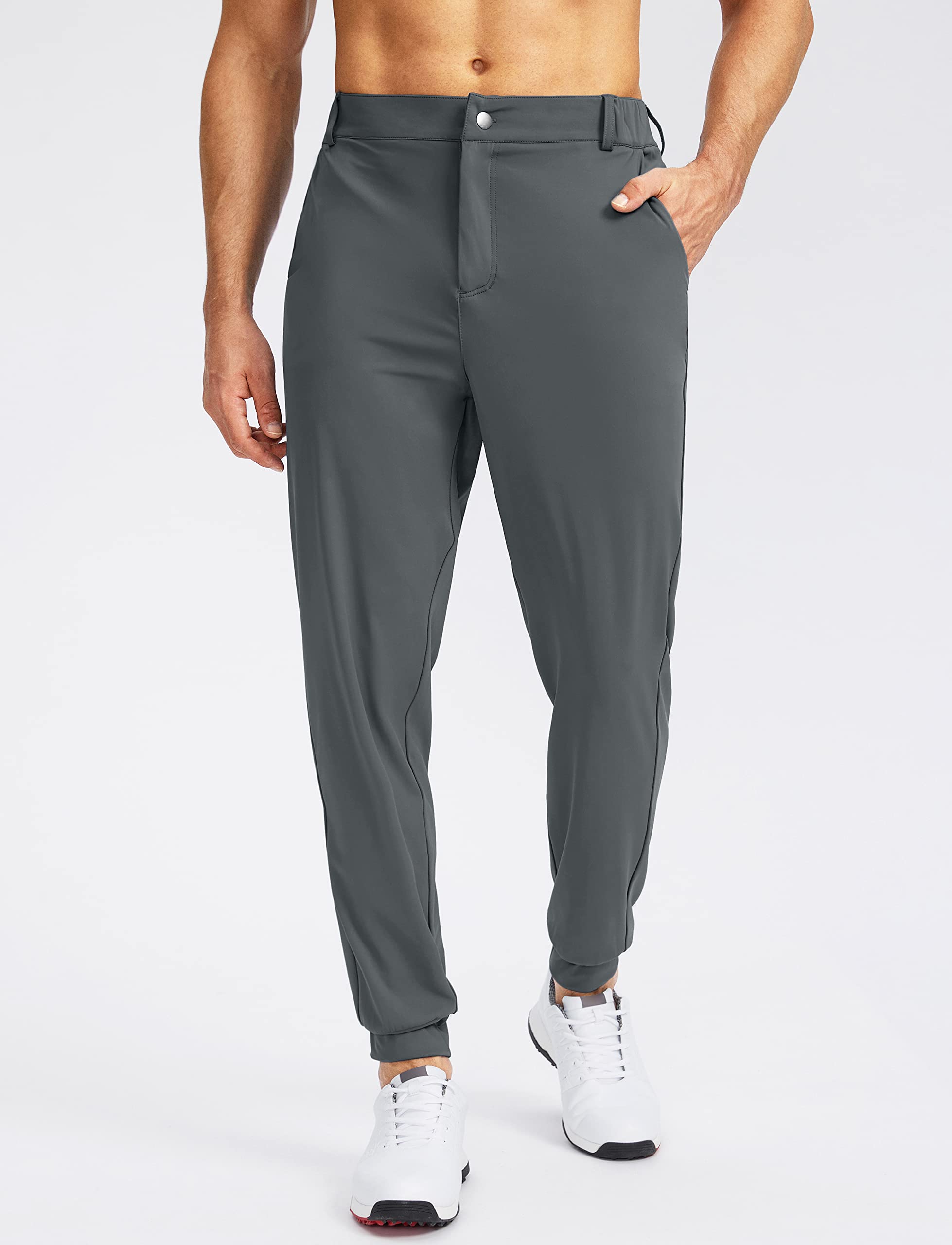 Soothfeel Men's Slim Fit Golf Joggers Pants - 5 Pocket Stretch Sweatpants for Running, Travel & Work | Comfortable Athletic Dress Pants for Golfing, Gym & Casual Wear