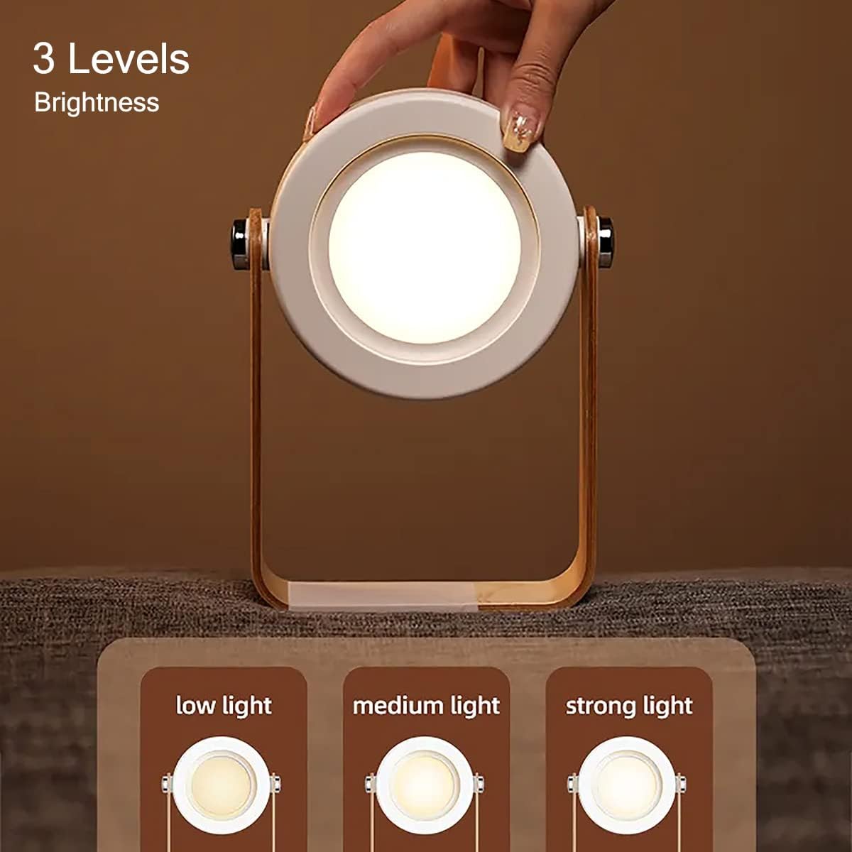 Foldable Rechargeable LED Table Lamp - Portable Cordless Dimmable Reading Light for Bedroom, Camping & Emergency Use