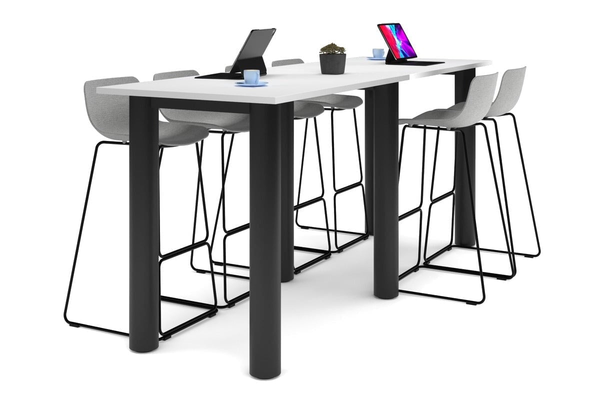 Quadro Cylinder Legs Large Counter Table 2400L x 800W - Durable Metal Frame for Kitchen Island, Restaurant Bar, or Commercial Workspace
