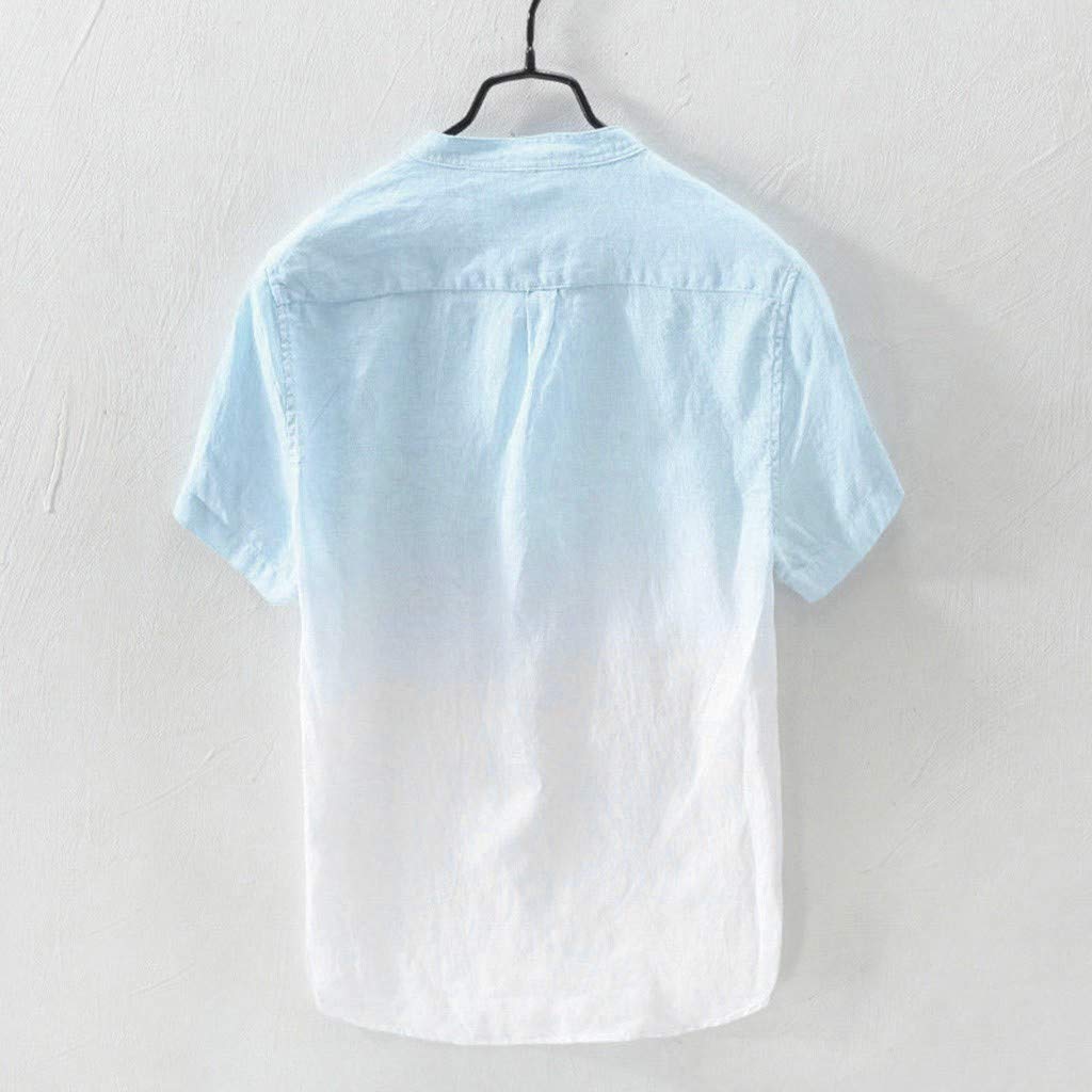 Men's Cotton Gradient Dyed T-Shirt - Breathable Summer Shirt with Collar for Casual Wear | Perfect for Outdoor Activities, Travel & Daily Comfort