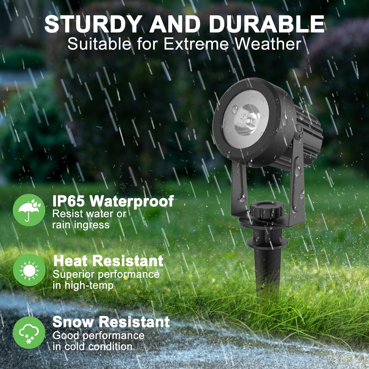 4 Pack Solar Spotlights Outdoor - IP65 Waterproof Warm White Landscape Lights for Garden, Yard, Lawn & Path | Decorative Plant Lighting for Nighttime Ambience & Safety
