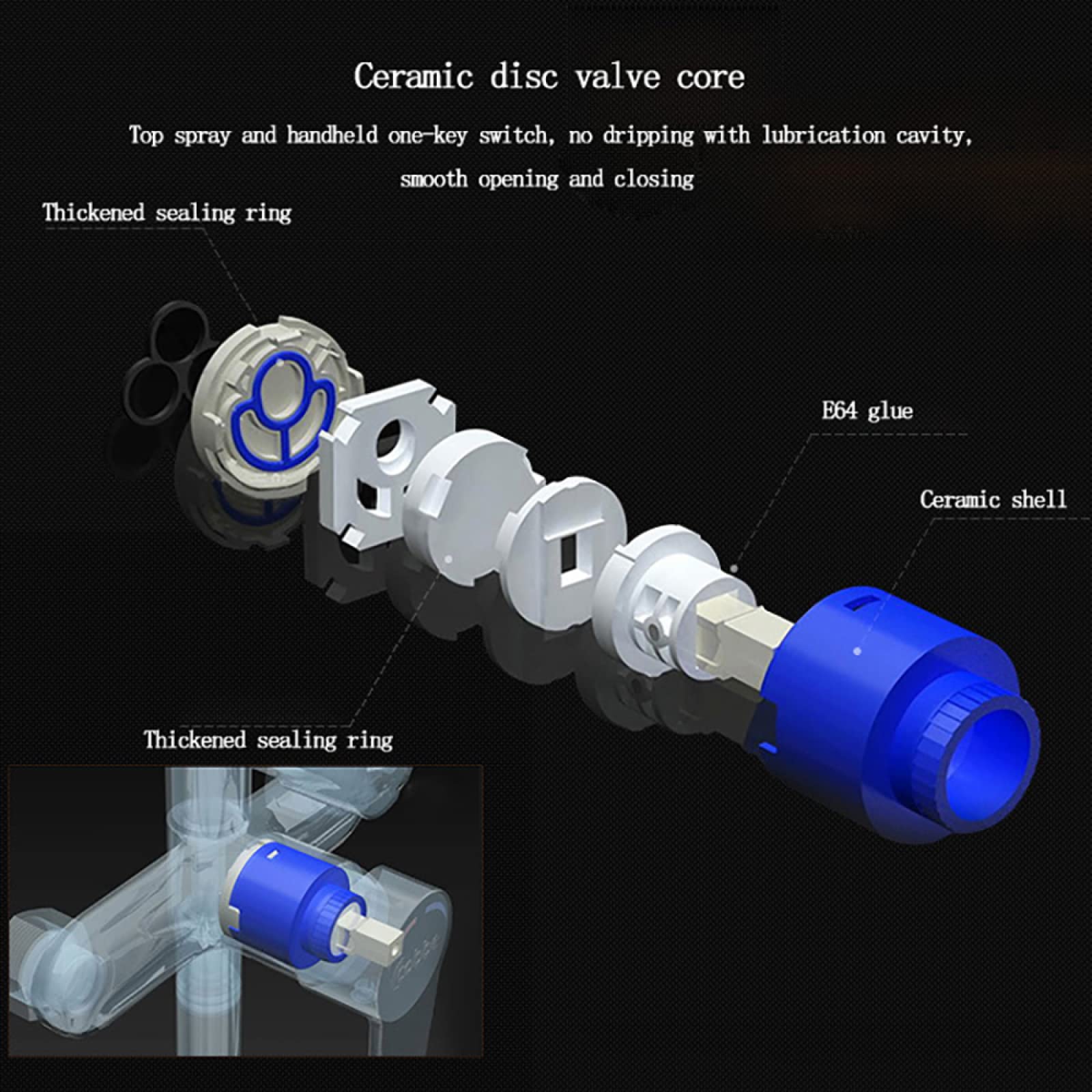 35mm/40mm Ceramic Tap Cartridge - Single Lever Ceramic Disk Replacement for Bathroom & Kitchen Mixer Taps - Durable Water Control Valve for Smooth Temperature Adjustment (Ideal for Home Renovation & Plumbing Repairs)