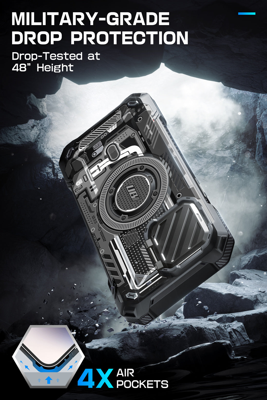 iPhone 15 Pro Max 6.7 Inch Unicorn Beetle MAG XT MagSafe Protective Case - Black Circuit Design | Shockproof & Magnetic Charging Compatible | Perfect for Outdoor Adventures & Daily Use