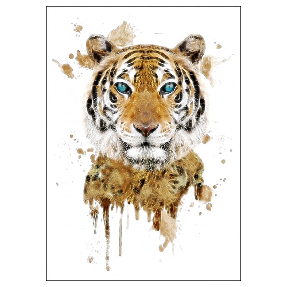 Waterproof 3D Temporary Tattoo Stickers - S.A.V.I Big Tiger & Leopard Face Design (21x15cm, 100pcs, Multicolor) | Long Lasting Fake Tattoos for Parties, Halloween, Cosplay & Body Art