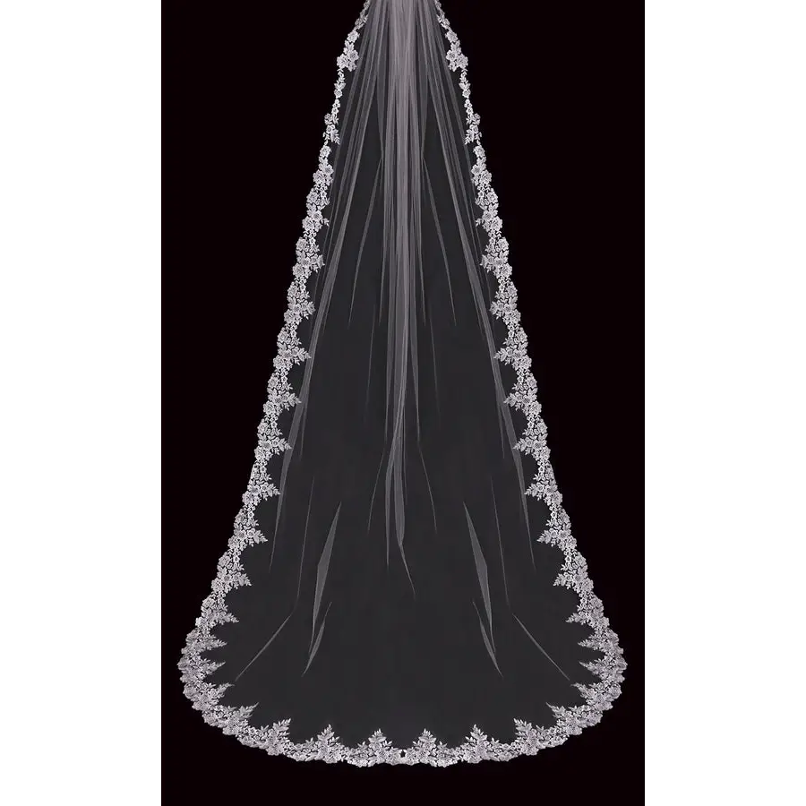 V2197C Cathedral Veil - Elegant Wedding Veil for Brides | Perfect for Church Ceremonies & Formal Weddings