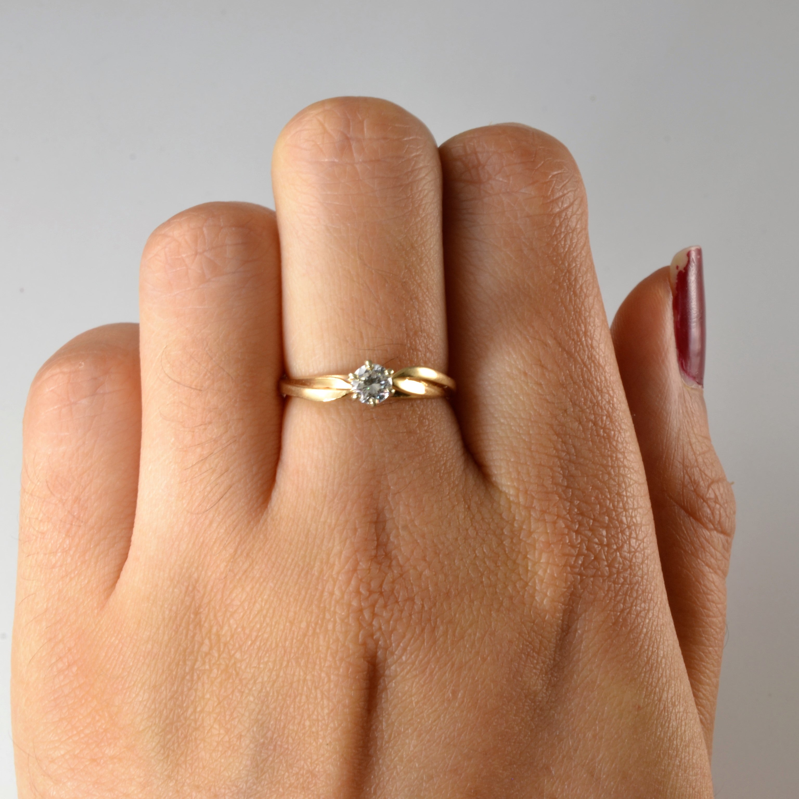 0.24ct Six Prong Solitaire Diamond Engagement Ring - Size 5.75 | Ideal for Proposals, Weddings & Anniversary Gifts | Gorgeous Sparkling Round Cut Diamond Jewelry for Women