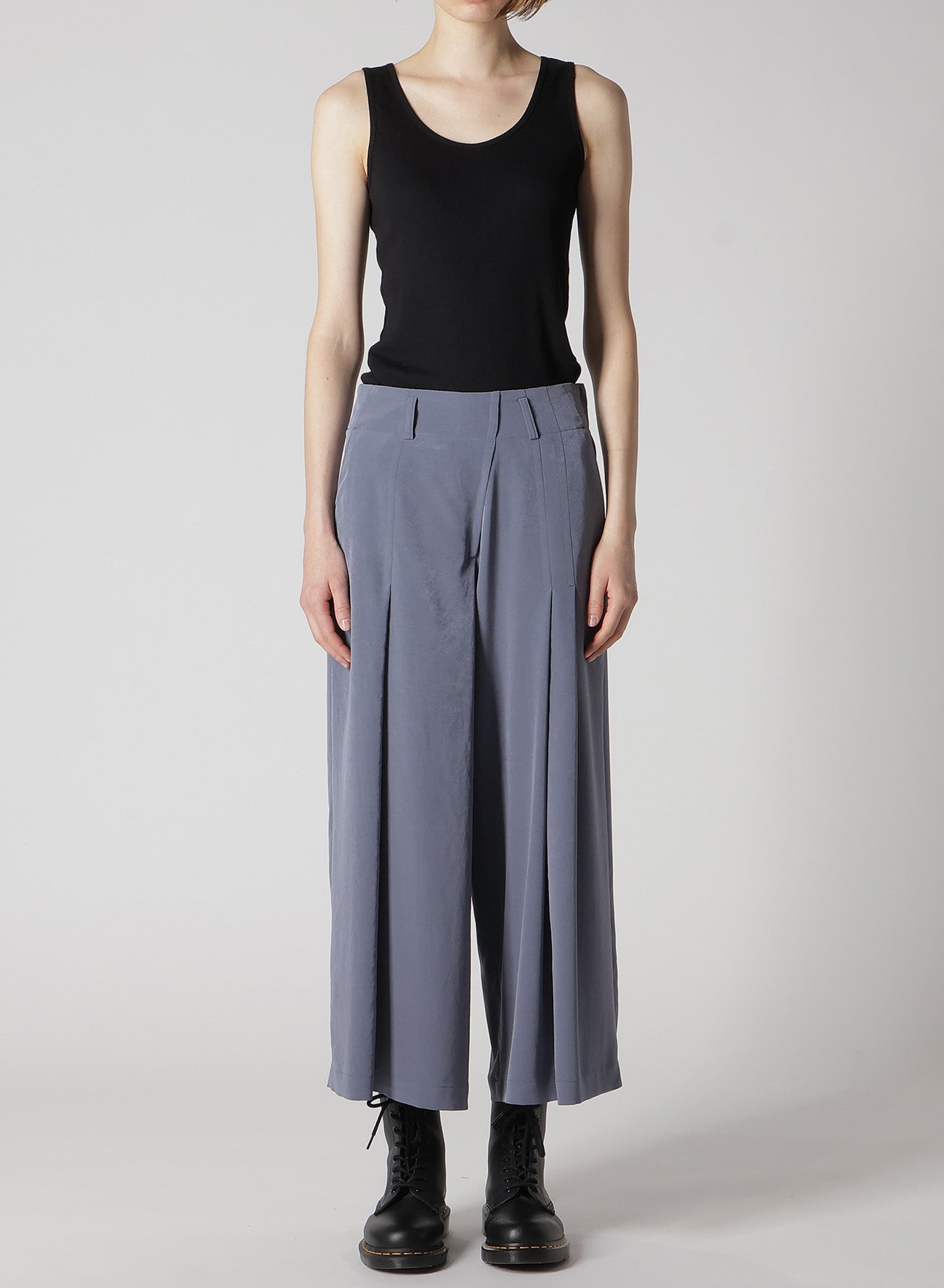 Crepe de Chine Random Tuck Pants for Women - Elegant High Waist Flowy Trousers for Office, Party & Casual Wear | Comfortable & Stylish