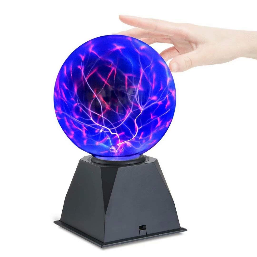 8 Inch Magic Plasma Ball Touch Sensitive Lamp - Sound Activated Nebula Sphere Lightning Globe with Electrostatic Flashing Effects - Science Night Light for Home Decor, Kids Room, Party & Office Desk