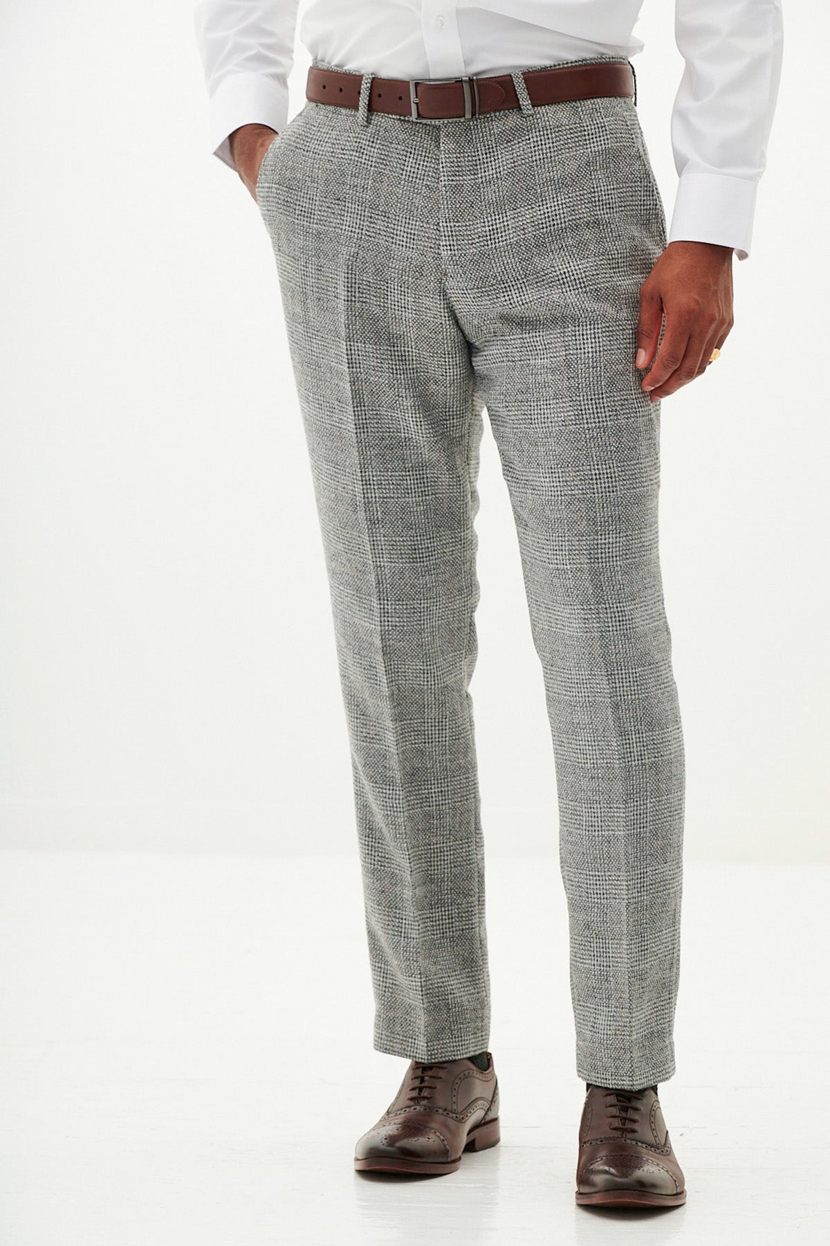 KRIS Silver Grey Tweed Suit for Men - Premium Wool Blazer & Pants Set | Formal Business Attire | Inspired by Jarrod Bowen | Perfect for Office, Weddings & Special Events