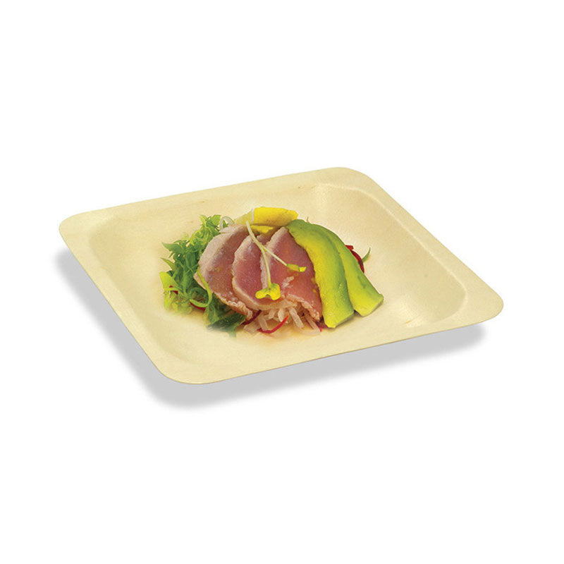 FOH Servewise 5.5 Inch Disposable Square Plates - 50 Pack | Eco-Friendly Party Dinnerware for BBQs, Picnics & Catering Events