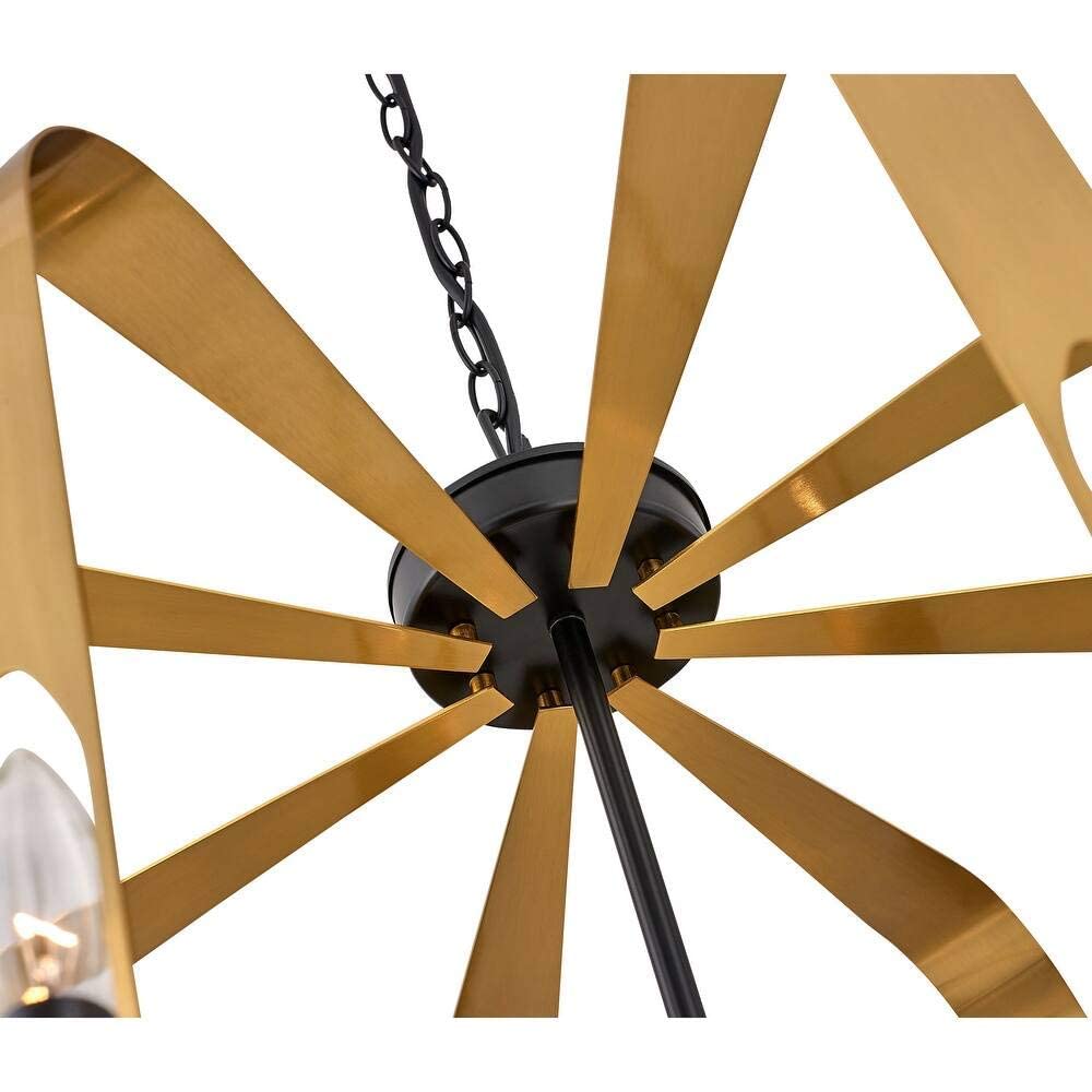 Vanity Art 8-Light Modern Geometric Chandelier - Farmhouse Style Candle Ceiling Light Fixture for Living Room, Kitchen & Dining Room | MLT2208LT-EP-BK | Perfect for Rustic, Industrial & Contemporary Home Decor